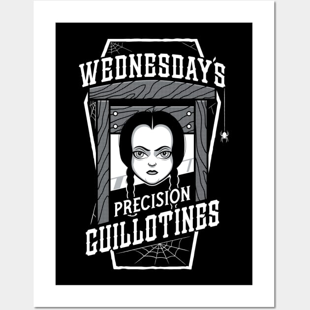 Wednesday's Guillotines - Creepy Cute Goth - Spooky Vintage Coffin Wall Art by Nemons